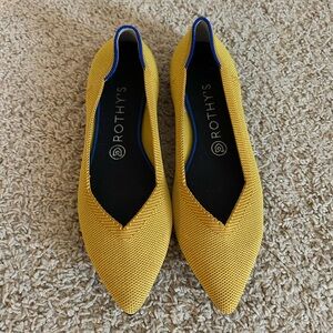 Rothy's Yellow Flats with Blue Trim
